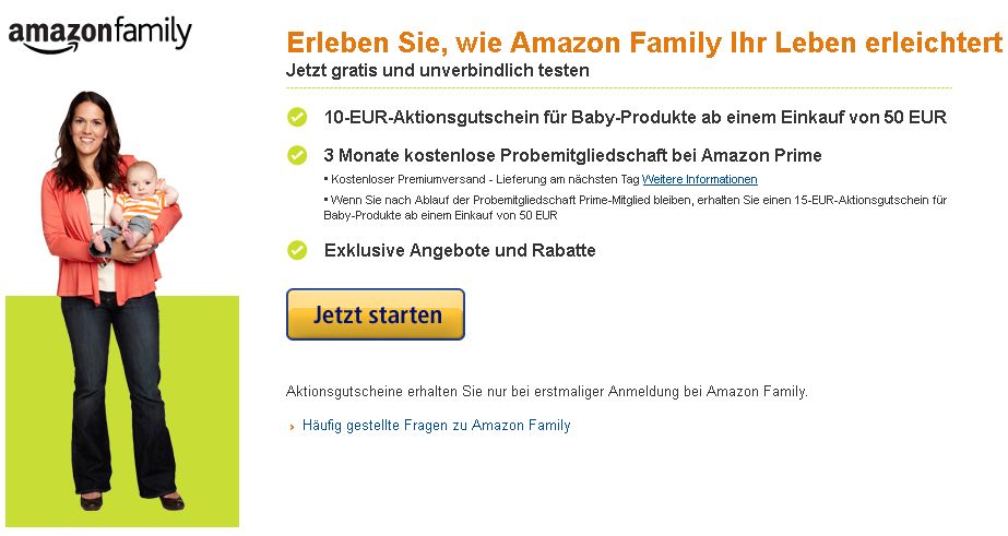 Amazon Family amazon.de Gutscheine Rabatt gratis Amazon Prime