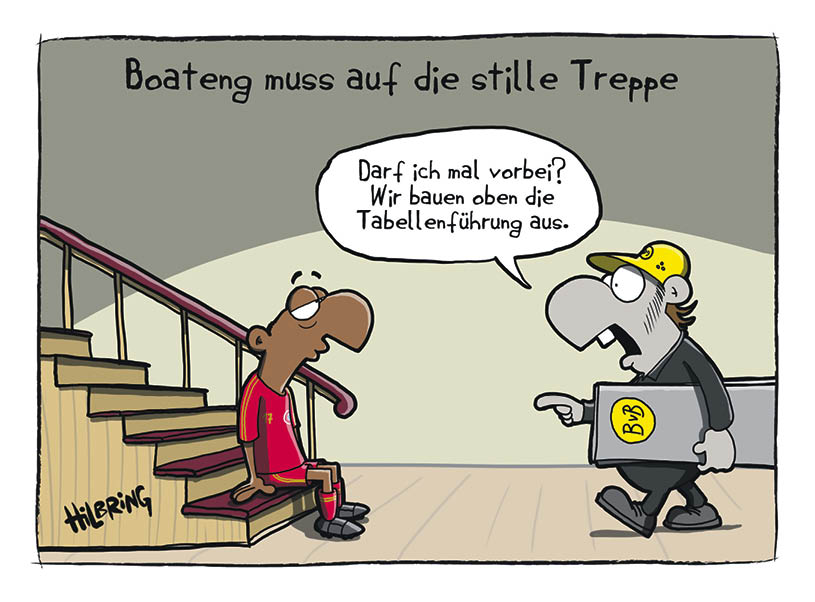 Borussia Dortmund jubelt und Boateng muss auf die stille Treppe