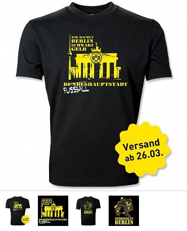 Borussia Dortmund  Offizieller BVB Online Fanshop BVB Borussia Dortmund Fussballhauptstadt Berlin Finale T-Shirt