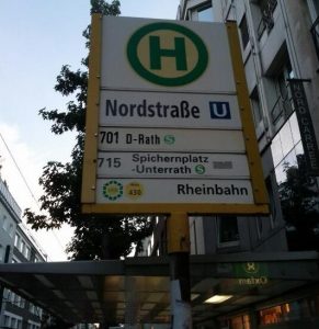Düsseldorf Nordstraße U-Bahn Straßenbahn Tram Haltestelle Schild
