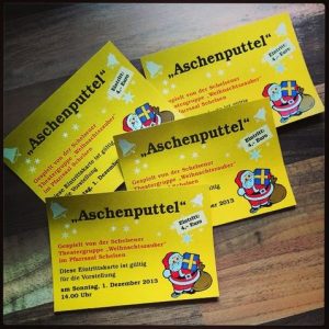 Eintrittskarte Aschenputtel Weihnachtsmärchen Schelsen Mönchengladbach Niederrhein