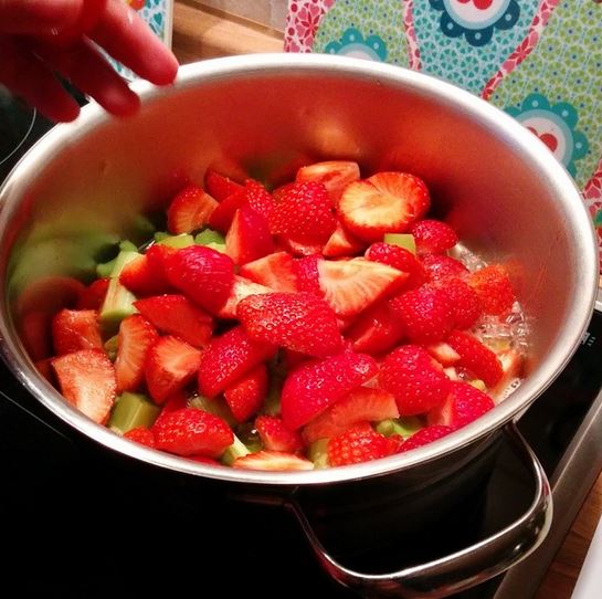 Erdbeer Rharbarber Kompott
