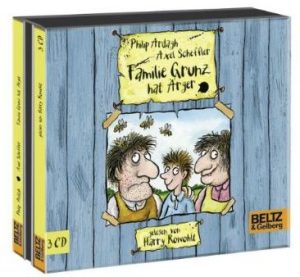 Familie Grunz hat Ärger Folge 1, gelesen von Harry Rowohlt, 3 CDs in der Multibox Hörbuch Cover