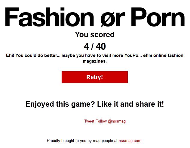 Fashion or Porn Ergebnis