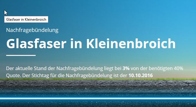 Glasfaser Kleinenbroich Nachfragebündelung