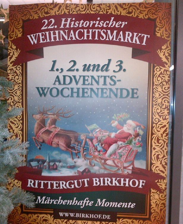 Historischer Weihnachtsmarkt Büttgen Rittergut Plakat