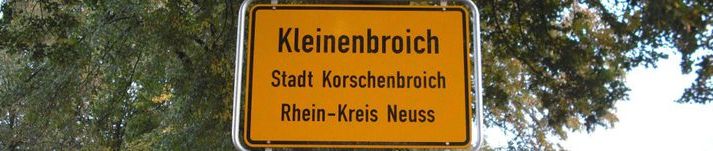Kleinenbroich Ortsschild Schild Rheinland Niederrhein Nordrhein - Westfalen