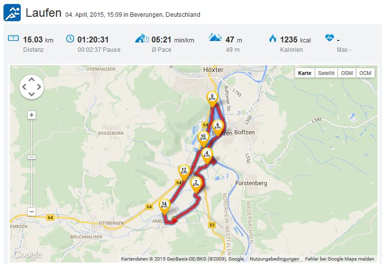 Laufen Running Ostwestfalen Weser 04042015