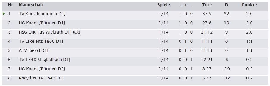 Tabelle Saison 2014 2015 7330 Kreisliga Jungen D