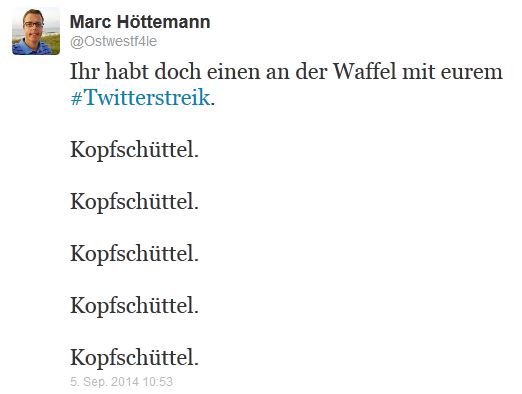 Twitter Streik 05.09.2014