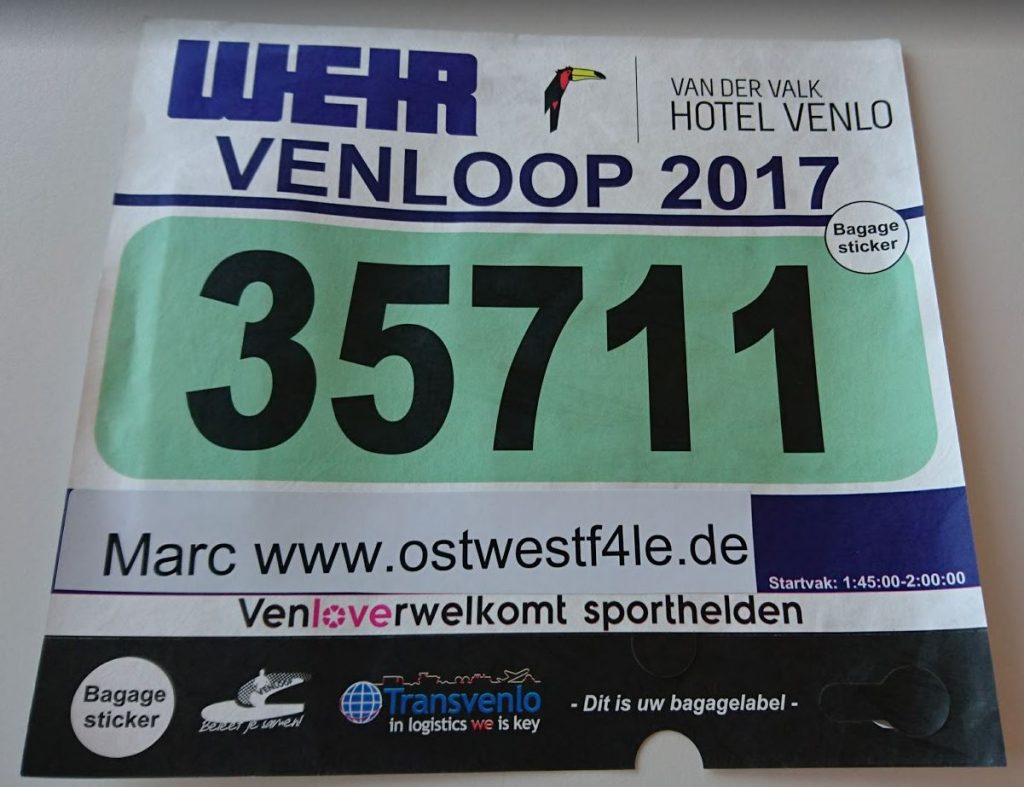 Venloop 2017 Startnummer