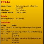 DHL Lieferstatus FIFA 14 buecher.de