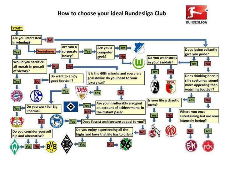 Infografik welcher Verein der ersten Bundesliga passt zu mir?