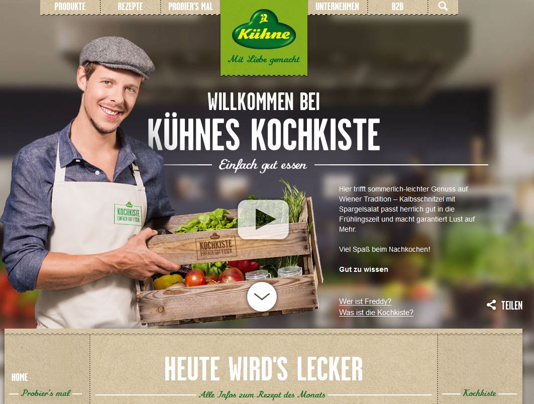 Kühnes Kochkiste Webseite